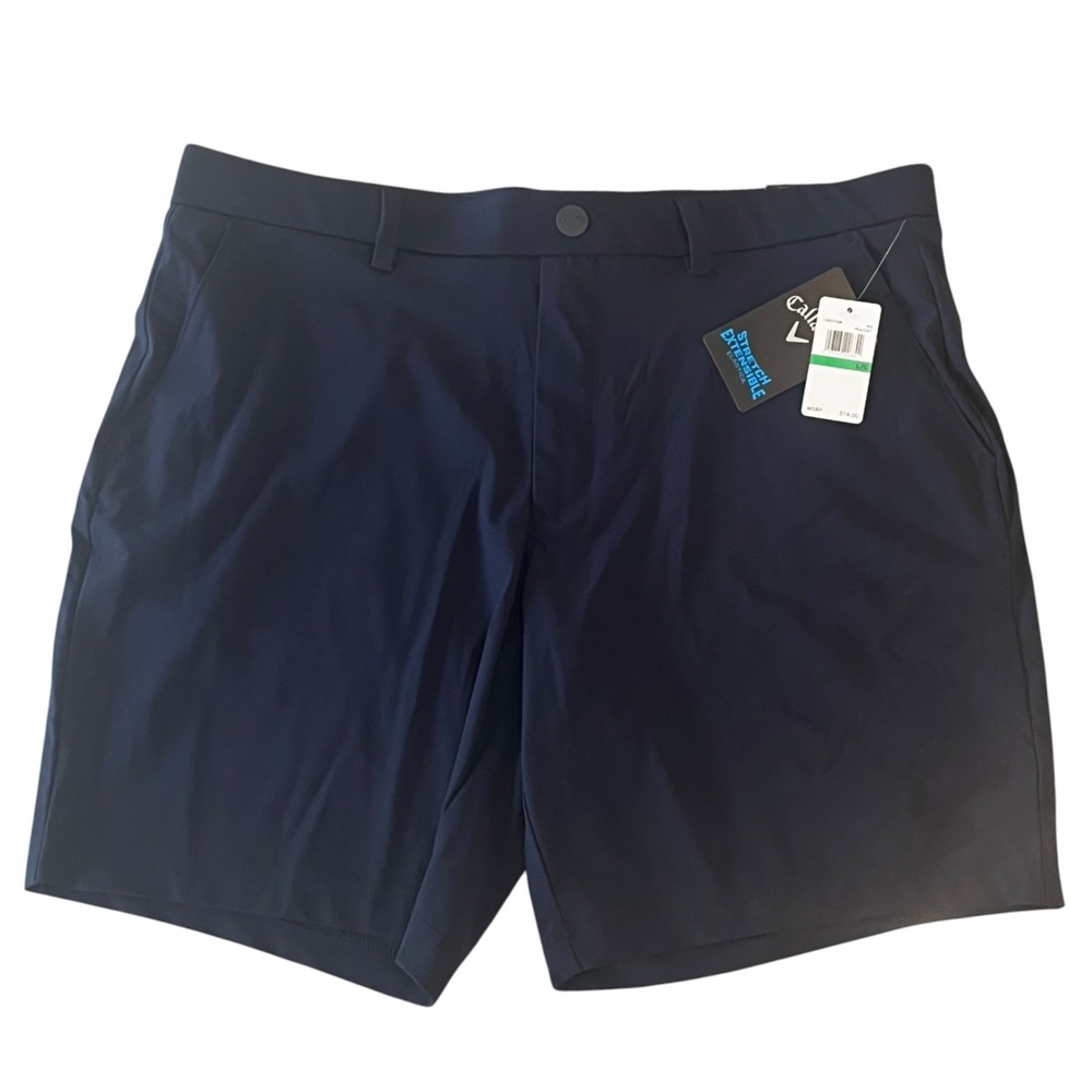 NWT Callaway Shorts Men L Peacock Pull On Zip Fly Stretch Waist Performance Golf - Picture 1 of 9